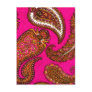 Electric Fuscia Indian Paisley Pink Post Cards