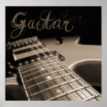 Electric Guitar 2 - Brown posters