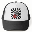 Electric guitar and psychedelic background hats