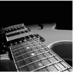 Electric Guitar Close Up - Grey B&W photo sculptures