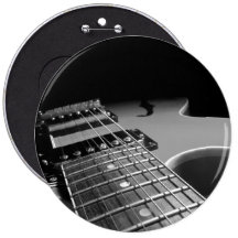 Electric Guitar Close Up - Grey B&W Pins