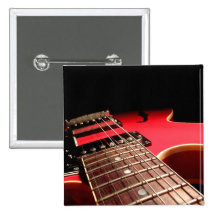 Electric Guitar Close Up - Original Red Pin