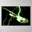 ELECTRIC GUITAR green posters
