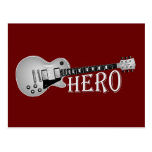 Electric Guitar Hero Post Cards