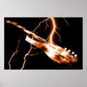 ELECTRIC GUITAR orange posters