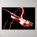 ELECTRIC GUITAR red posters