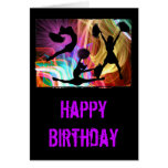 Electric Laser Show Cheerleaders Greeting Card