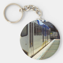 Electric Light Rail Train Close Up Keychain