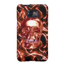 Electric Red Chrome Skull Samsung Galaxy Case Galaxy S2 Cover