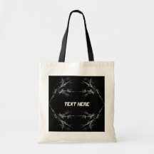 Electric Scratch. Black, White Fractal Art. Bags