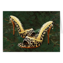 Electric Slide in Leopard Greeting Card