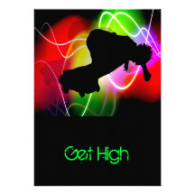 Electric Spectrum Skateboarding Party Personalised Invitations