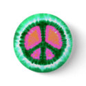 Electric Tie-Dye Peace Sign buttons