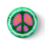 Electric Tie-Dye Peace Sign buttons