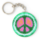 Electric Tie-Dye Peace Sign keychains
