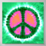 Electric Tie-Dye Peace Sign posters