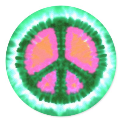 Electric Tie-Dye Peace Sign Sticker by makelovenotwar