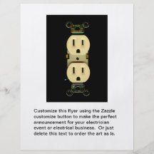 Electrical contractor outlet electricians business personalized flyer