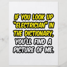 Electrician In Dictionary...My Picture Personalised Flyer