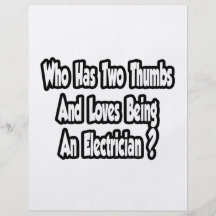 Electrician Joke...Two Thumbs Full Color Flyer
