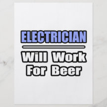Electrician...Will Work For Beer Flyer Design
