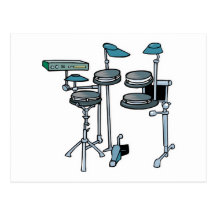 electronic drum set postcards