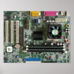 Electronics components old motherboard Print