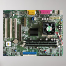 Electronics components old motherboard Print
