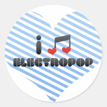 Electropop fan round stickers