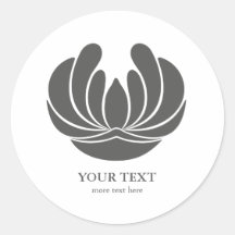ELEGANCE FLOWER DESIGN SPA WELLNESS WHITE GREY ROUND STICKERS