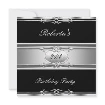 Elegant 21st Birthday Party Black Silver 21