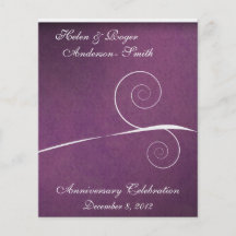 Elegant 25th Anniversary Purple Damask Swirl Flyers