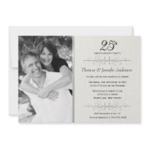 Elegant 25th Wedding Anniversary Party Invitations