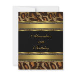 Elegant 40th Birthday Party Black Gold Animal invitations