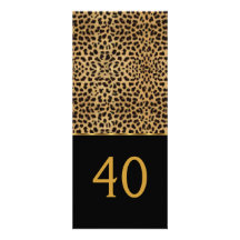 Elegant 40th Leopard Elegant Birthday Party Personalized Invites