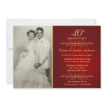 Elegant 40th Ruby Wedding Anniversary Invitations