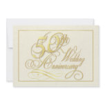 Elegant 50th Anniversary Invitations - Inexpensive