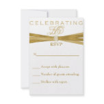 Elegant 50th Birthday Party Invitations RSVP Card