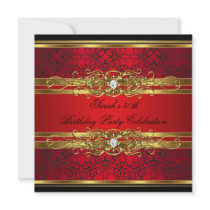 Elegant 50th Birthday Party Red Black Gold 2