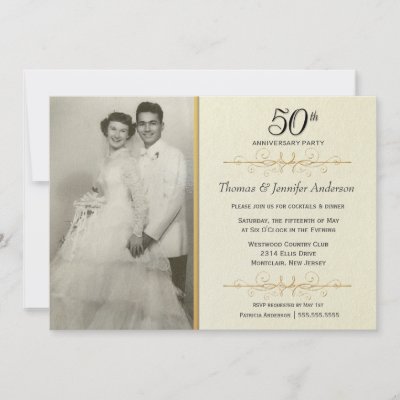 Elegant th wedding anniversary party invitations by squirrelhugger