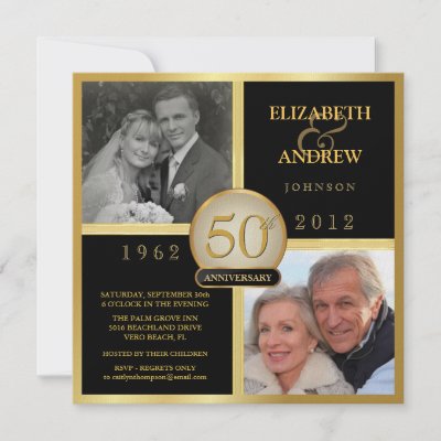 20th Wedding Anniversary Gift on Elegant 50th Wedding Anniversary Photo Invitations By Th Party