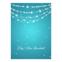Elegant 60th Birthday Party Sparkling Chain Blue Personalised Announcements