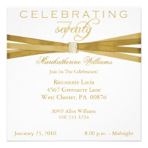 Elegant 70th Birthday Party Invitations