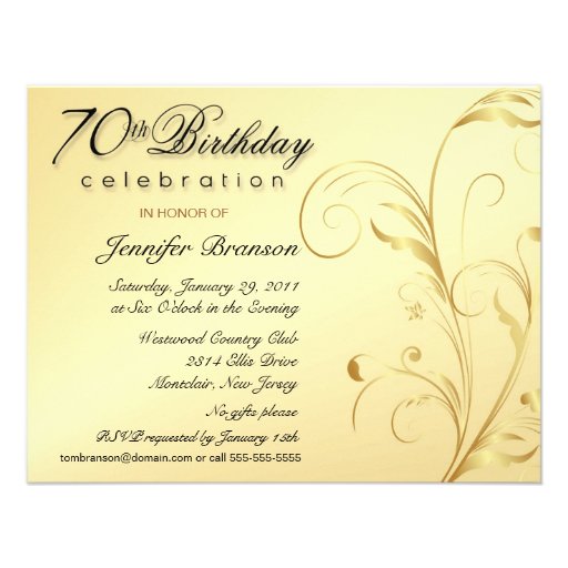 70Th+Birthday+Verses 70th birthday party invitations fancy gold and black 70th birthday ...