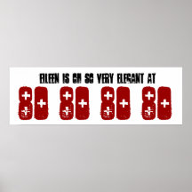Elegant 80 Sixty Birthday Party Banner Custom Name Poster