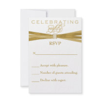 Elegant 80th Birthday Party Invitations RSVP Card