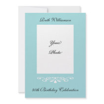 Elegant 80th Birthday Photo Invitation