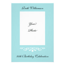 Elegant 80th Birthday Photo Invitation