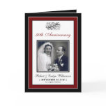Elegant Anniversary Party Custom Card (red)