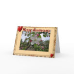 Elegant Apple Blossom Wedding Anniversary Card